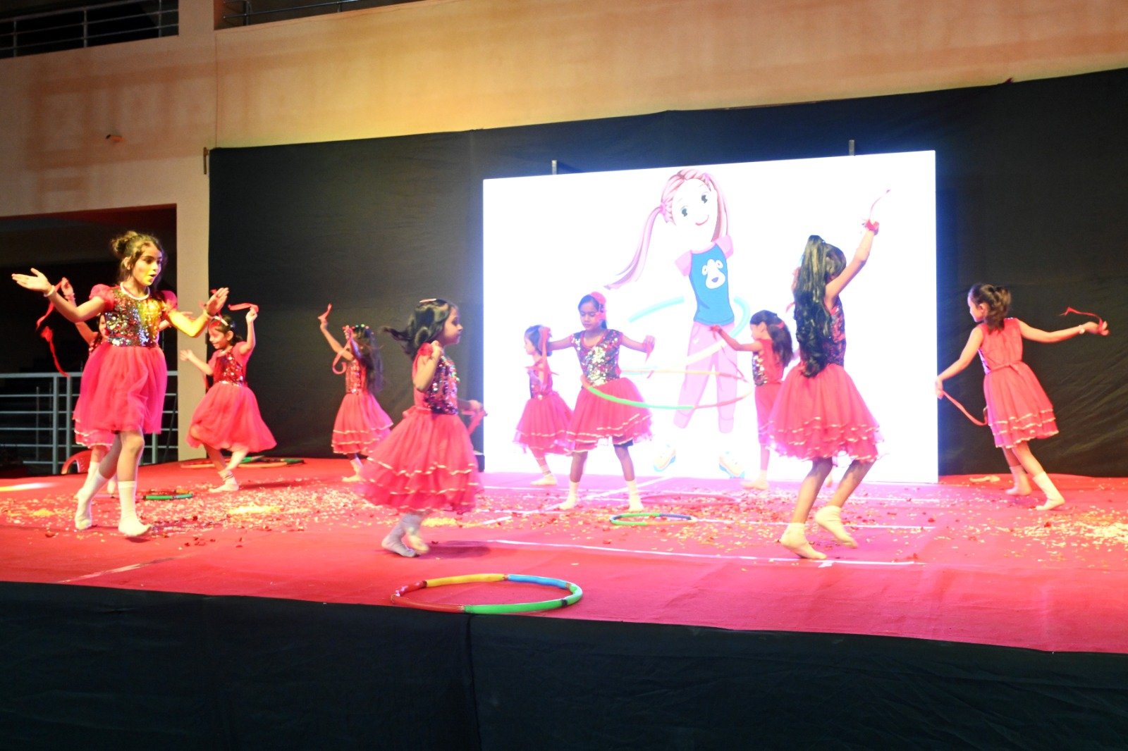 The students of Grade 1st delivered a delightful and energetic dance performance on the song “Barbie Girl.”